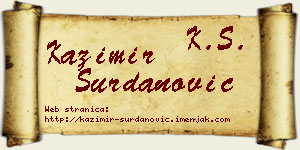 Kazimir Surdanović vizit kartica